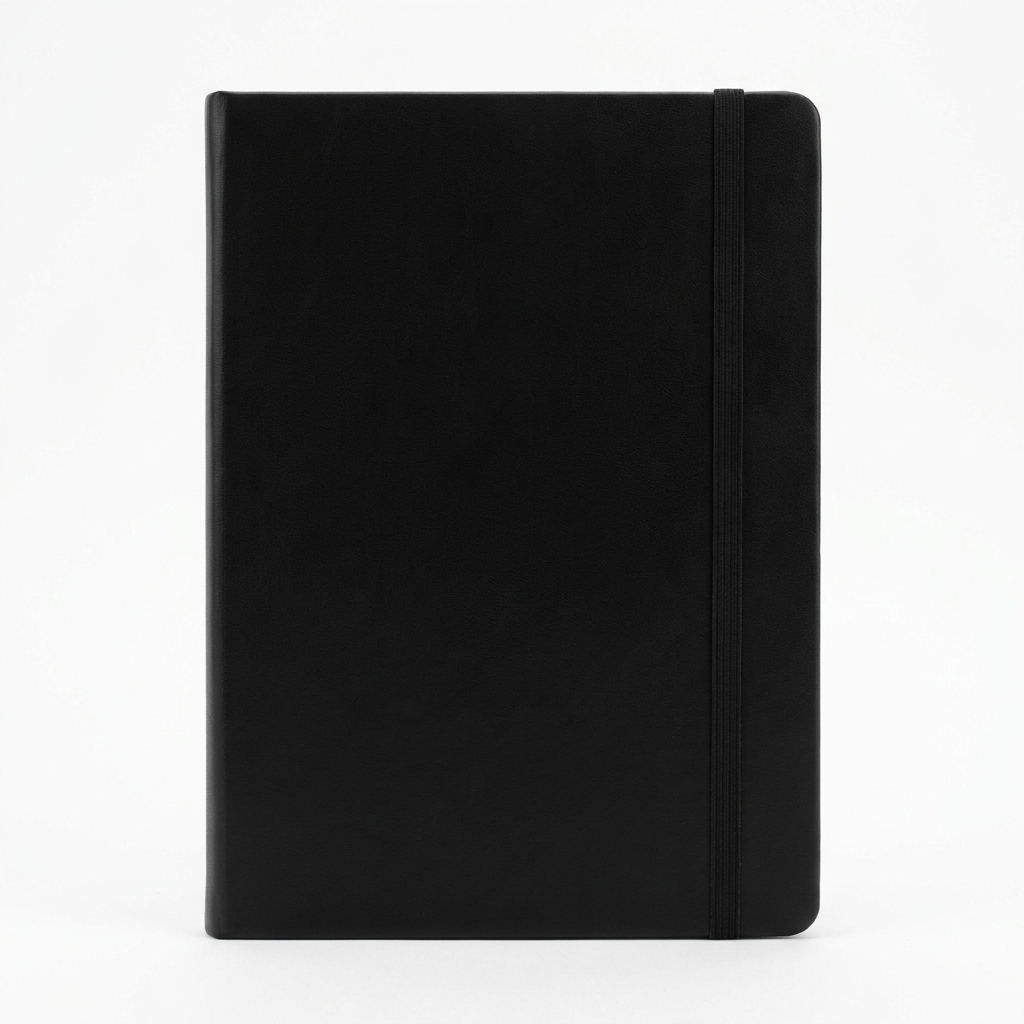 Agenda tipo cuero personalizada — Negro