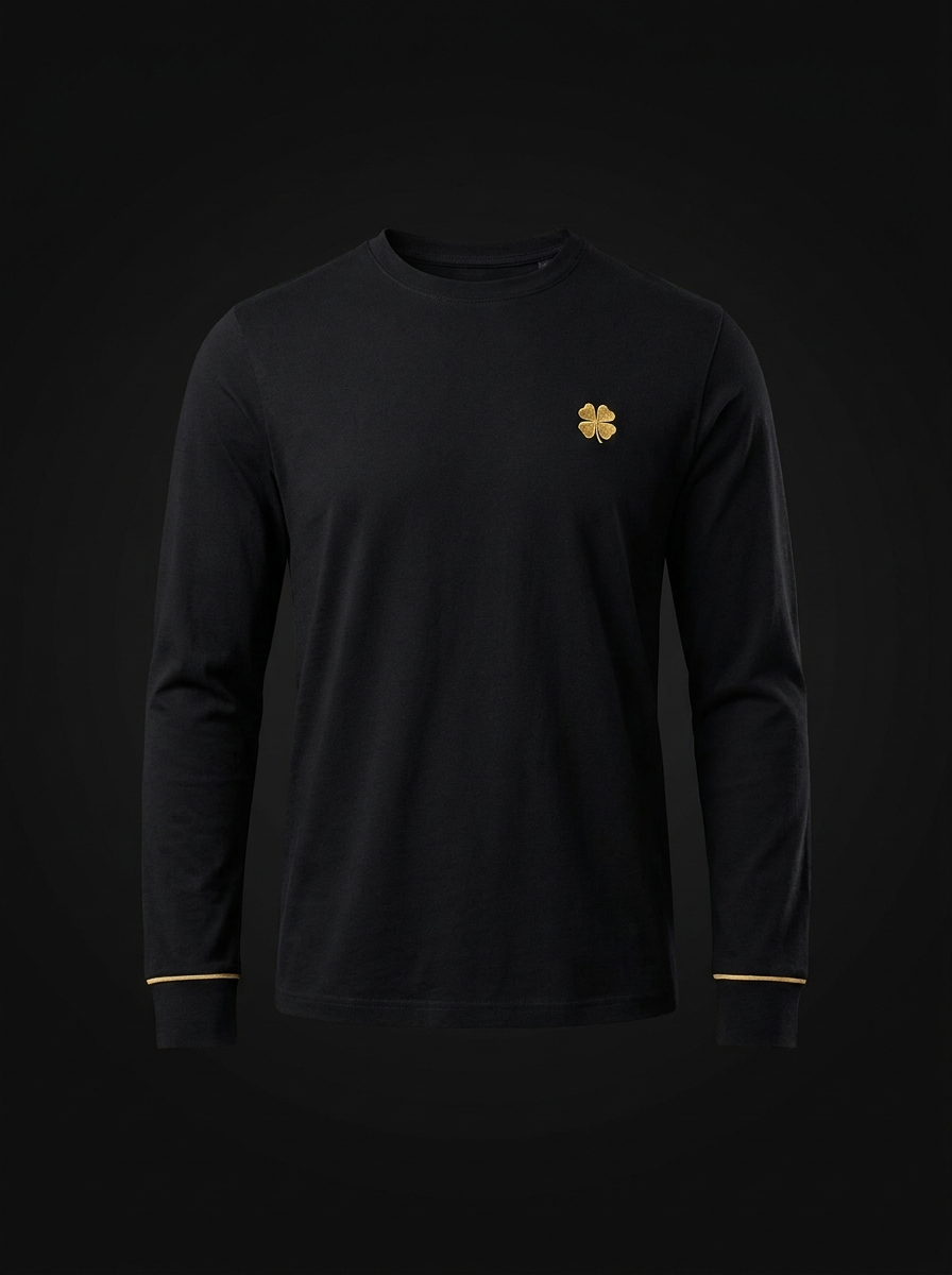 Camiseta manga larga premium personalizada — Negro