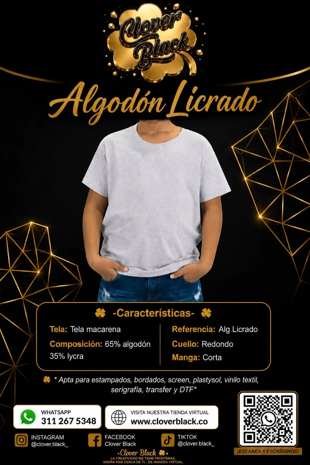 Algodon Licrado Premium Niños