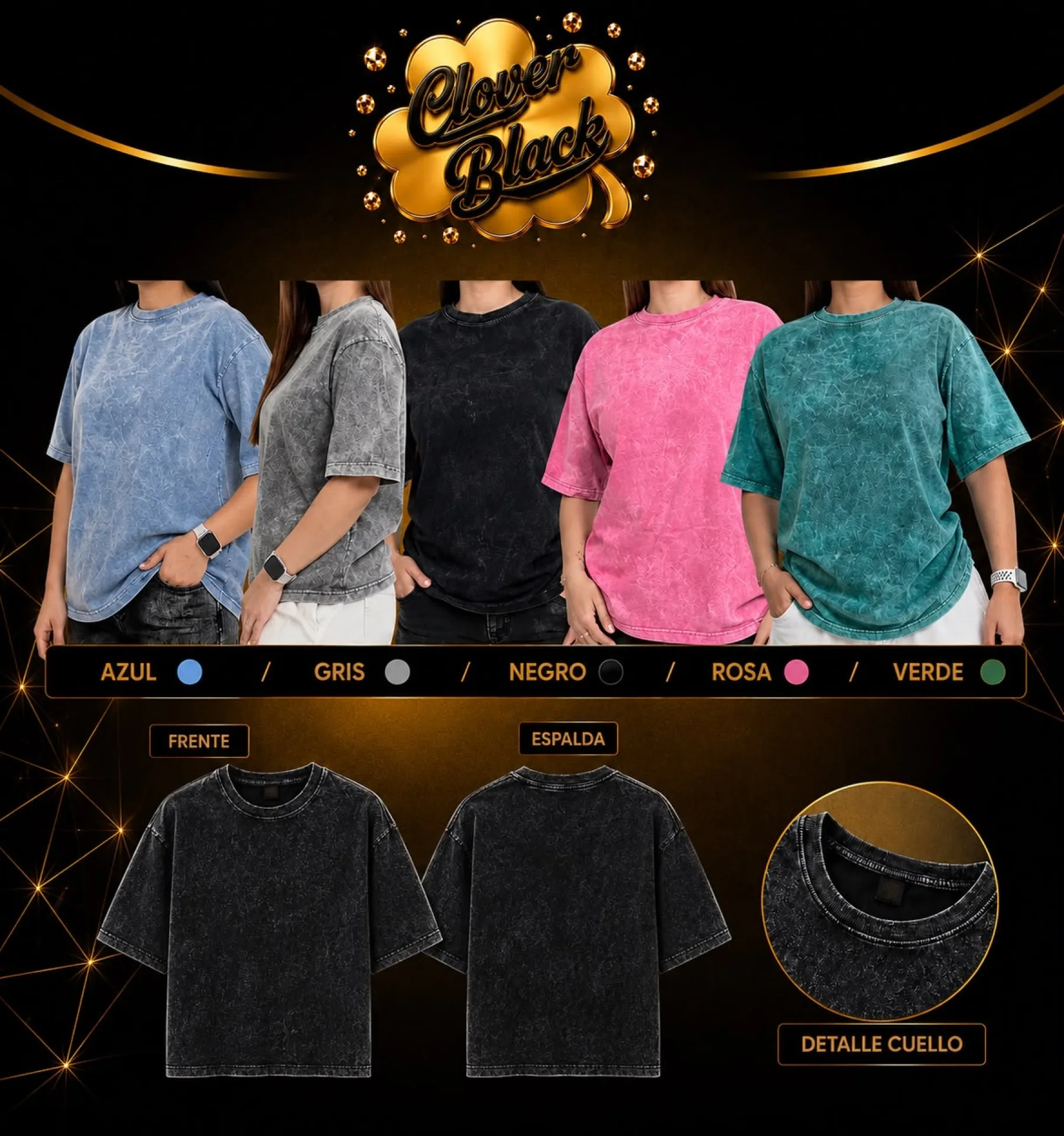 Camiseta Oversized Acid Wash Basica