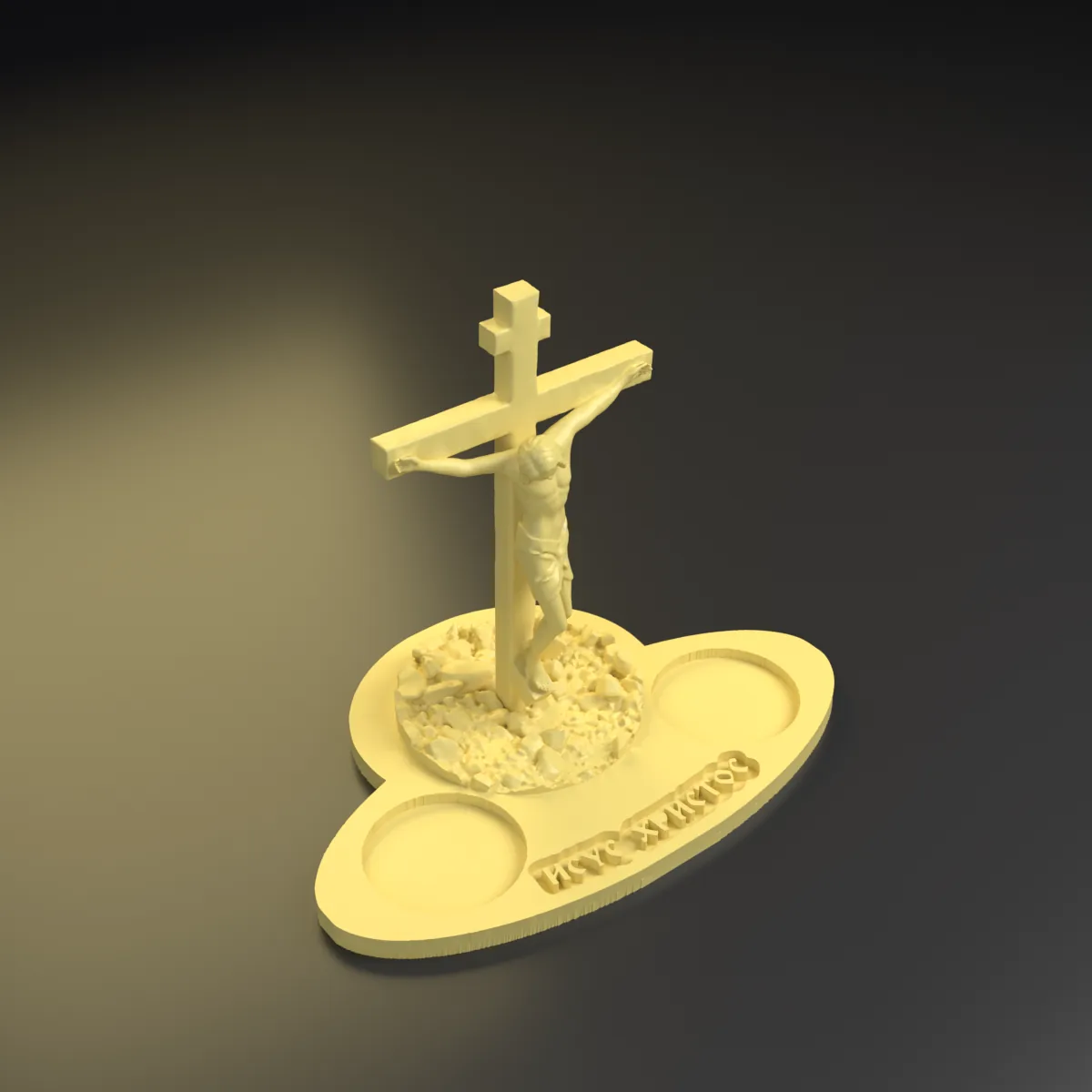 Crucifijo de mesa — otro ángulo