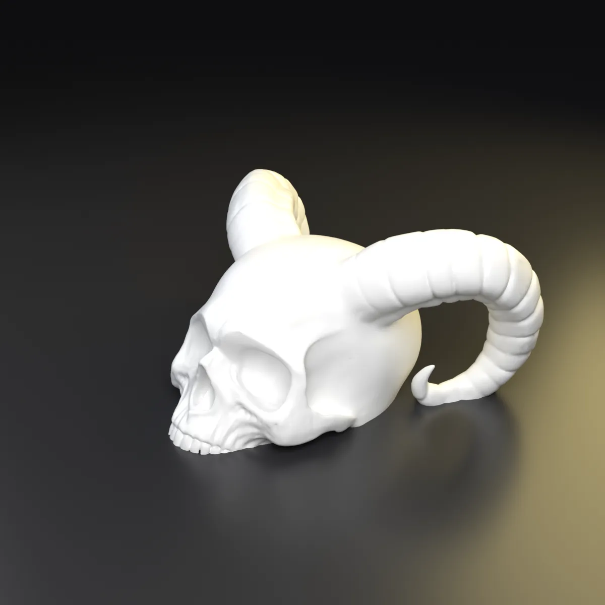 Lámpara calavera con cuernos