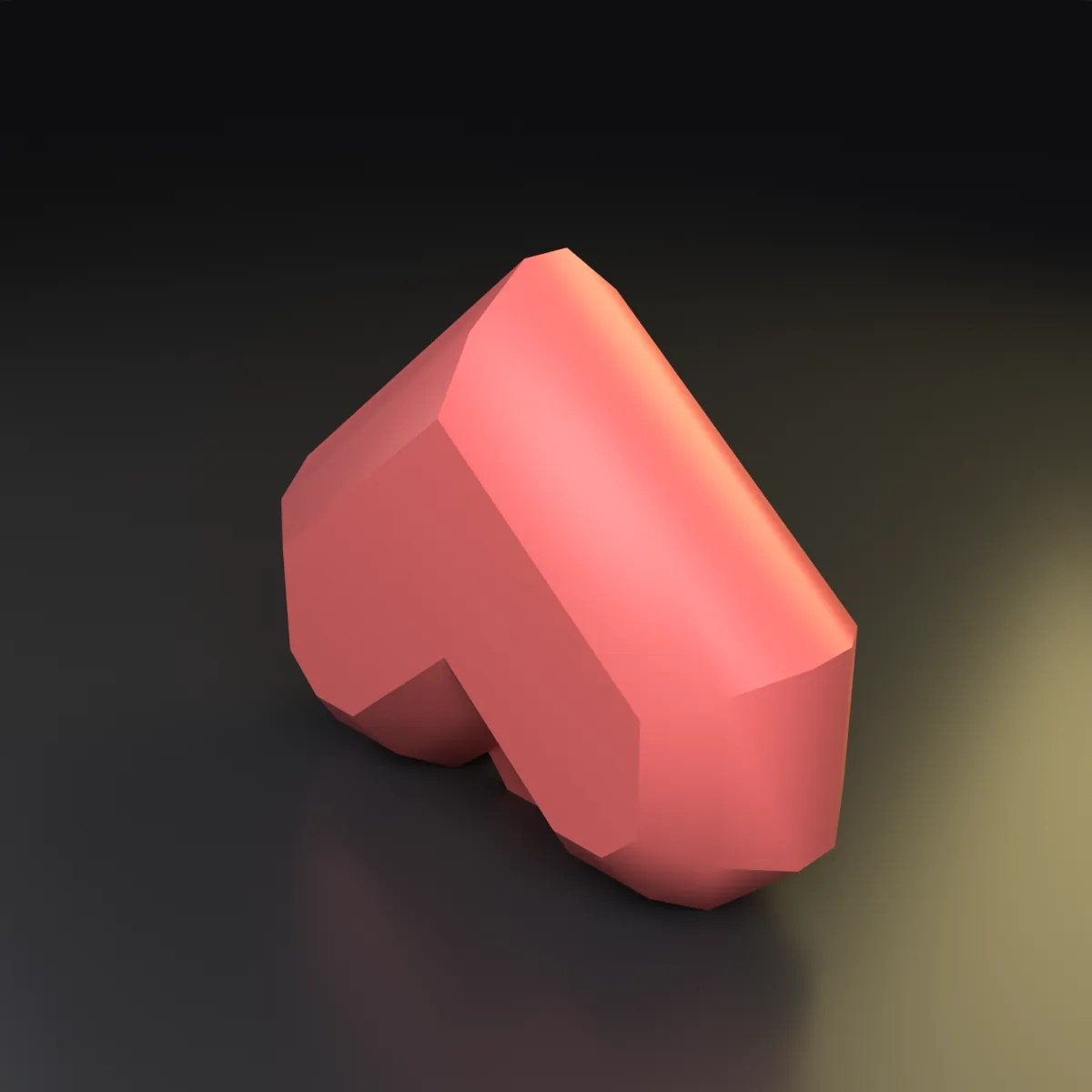 Llavero corazón low poly