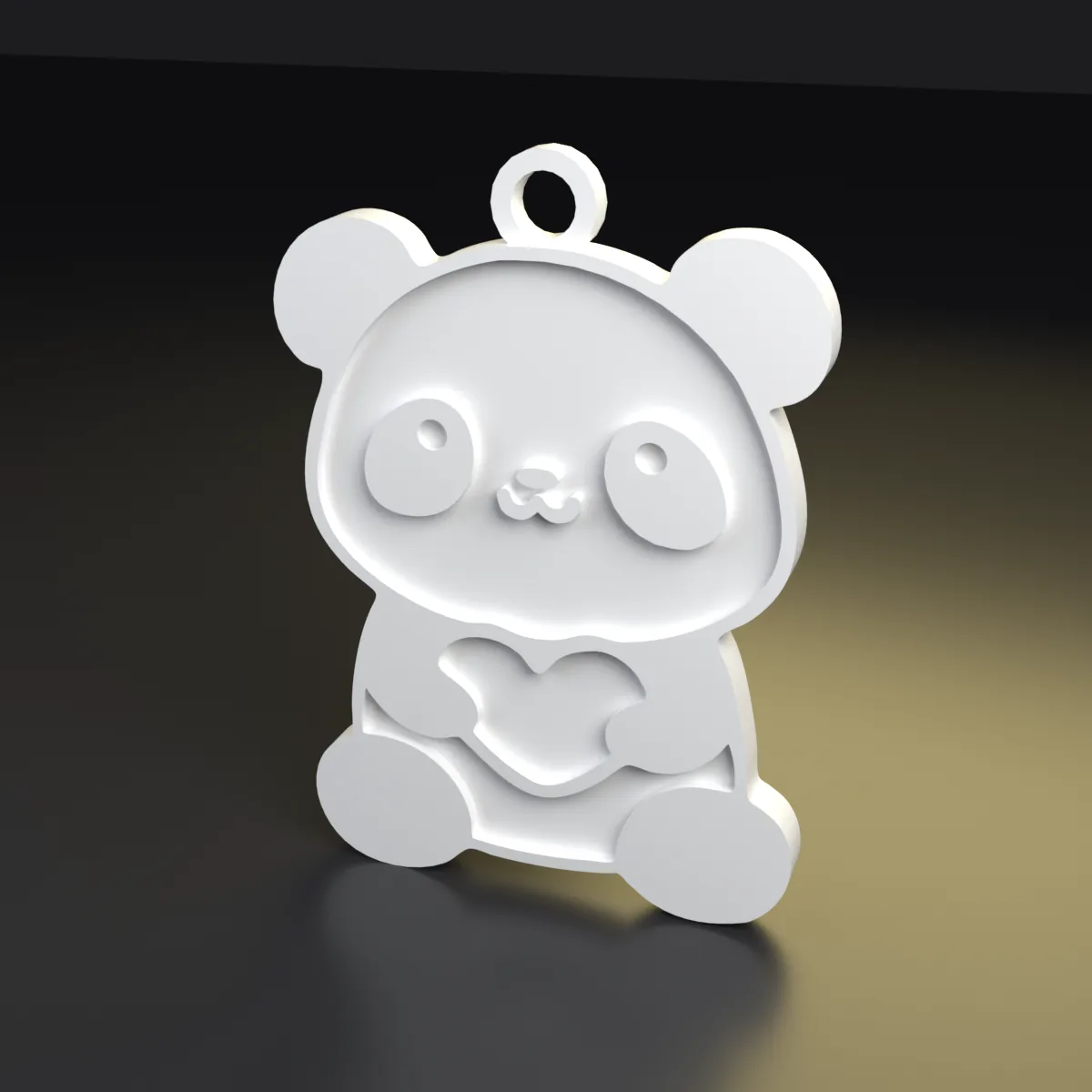 Llavero de panda con corazón