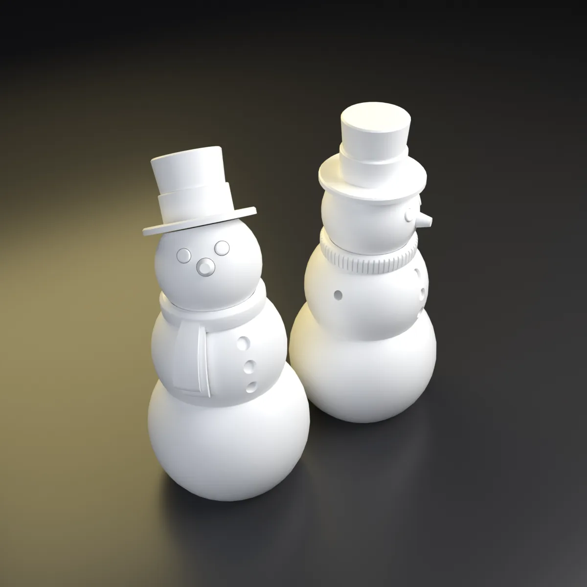 Muñeco de nieve articulado — otro ángulo