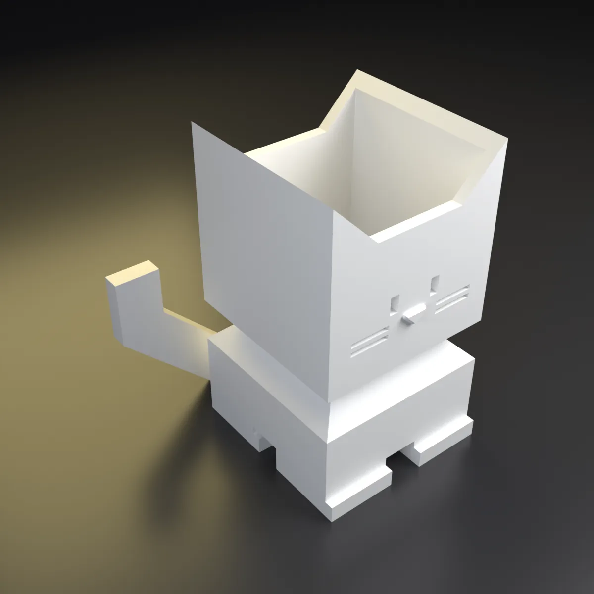 Portalápices gato — otro ángulo