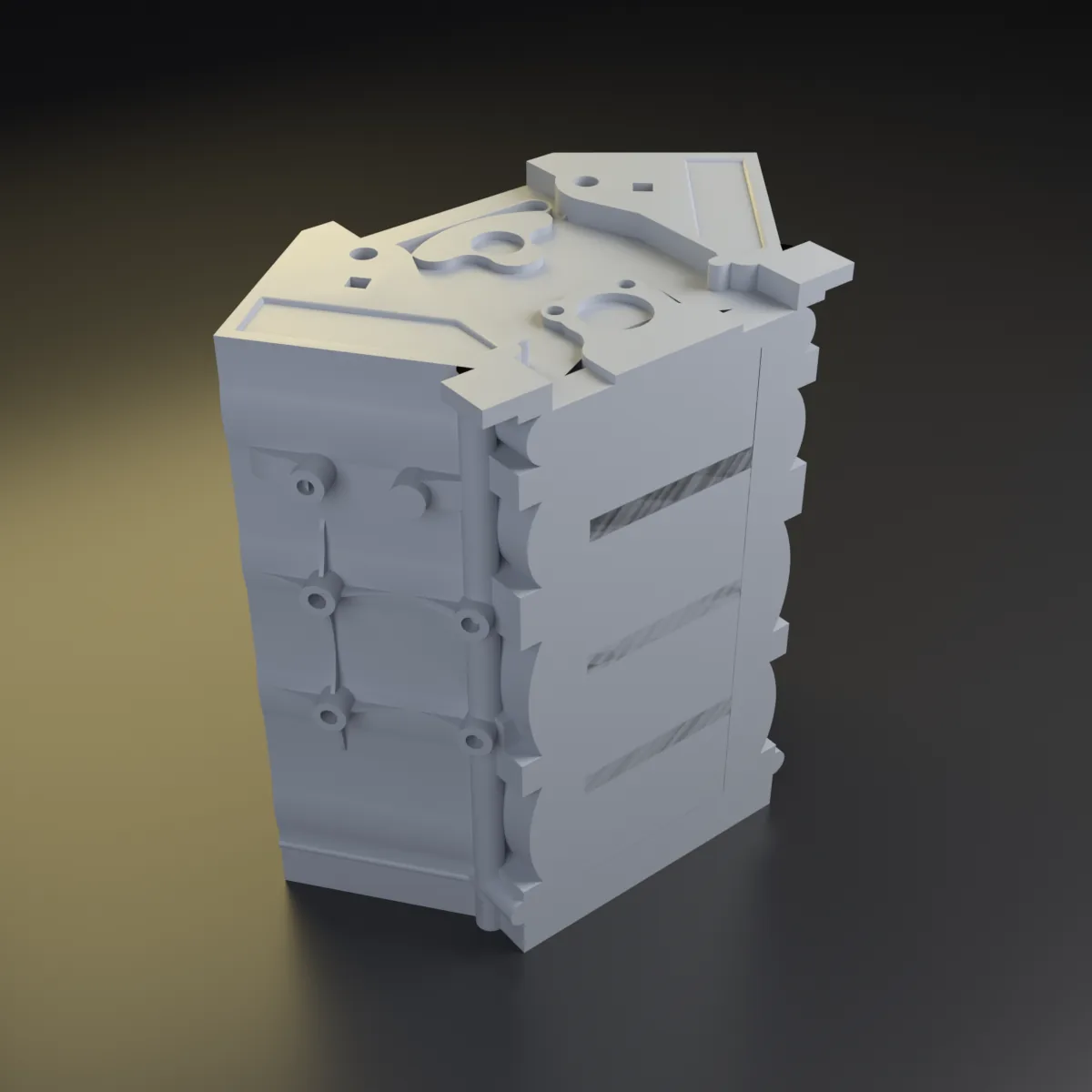Portatarjetas motor V8 — otro ángulo