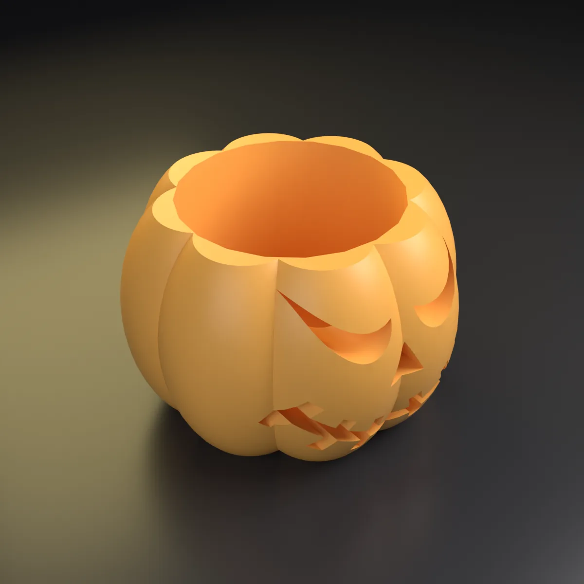 Portavelas de calabaza — otro ángulo