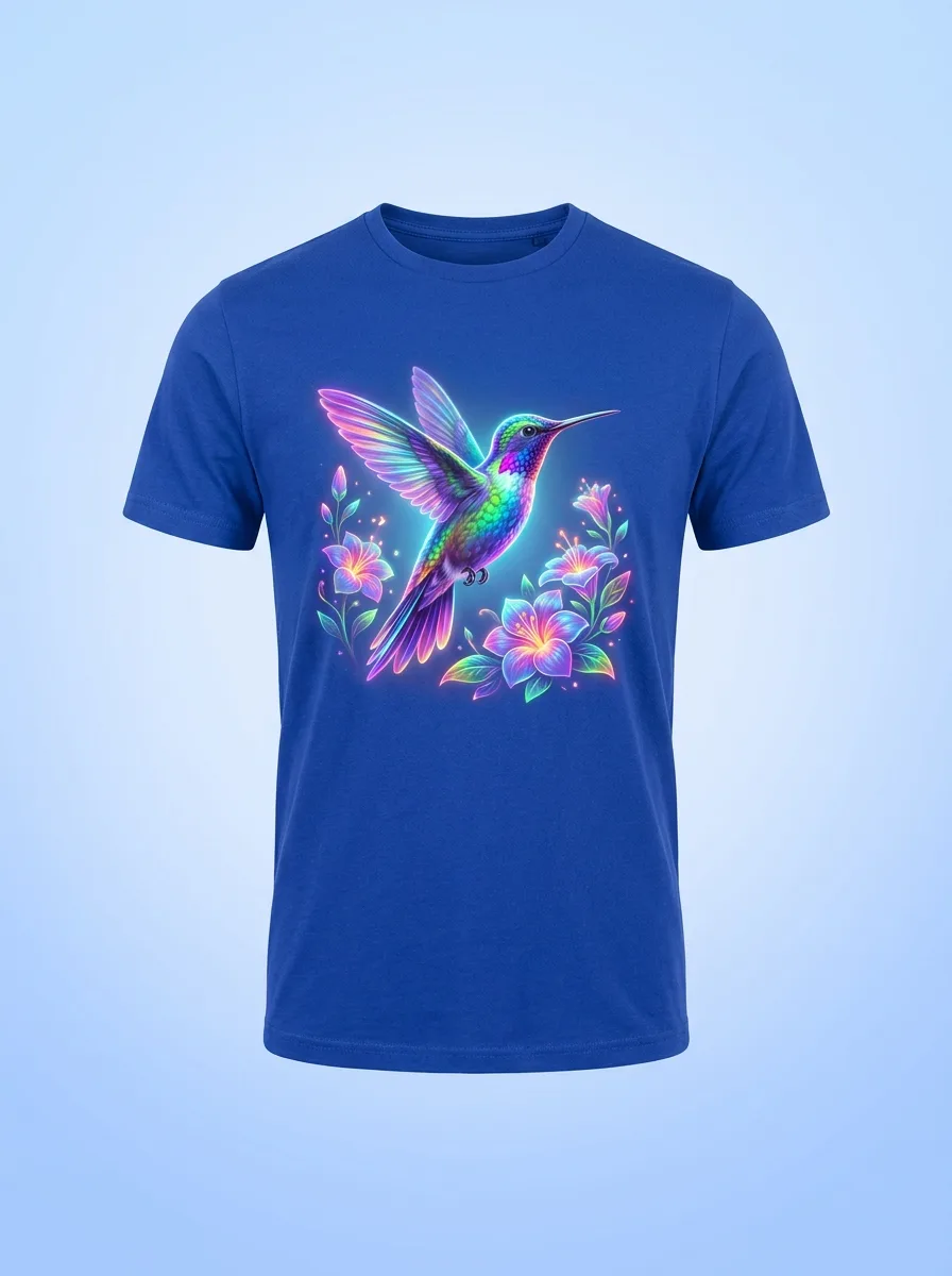 Camiseta Azul Colibrí Neón