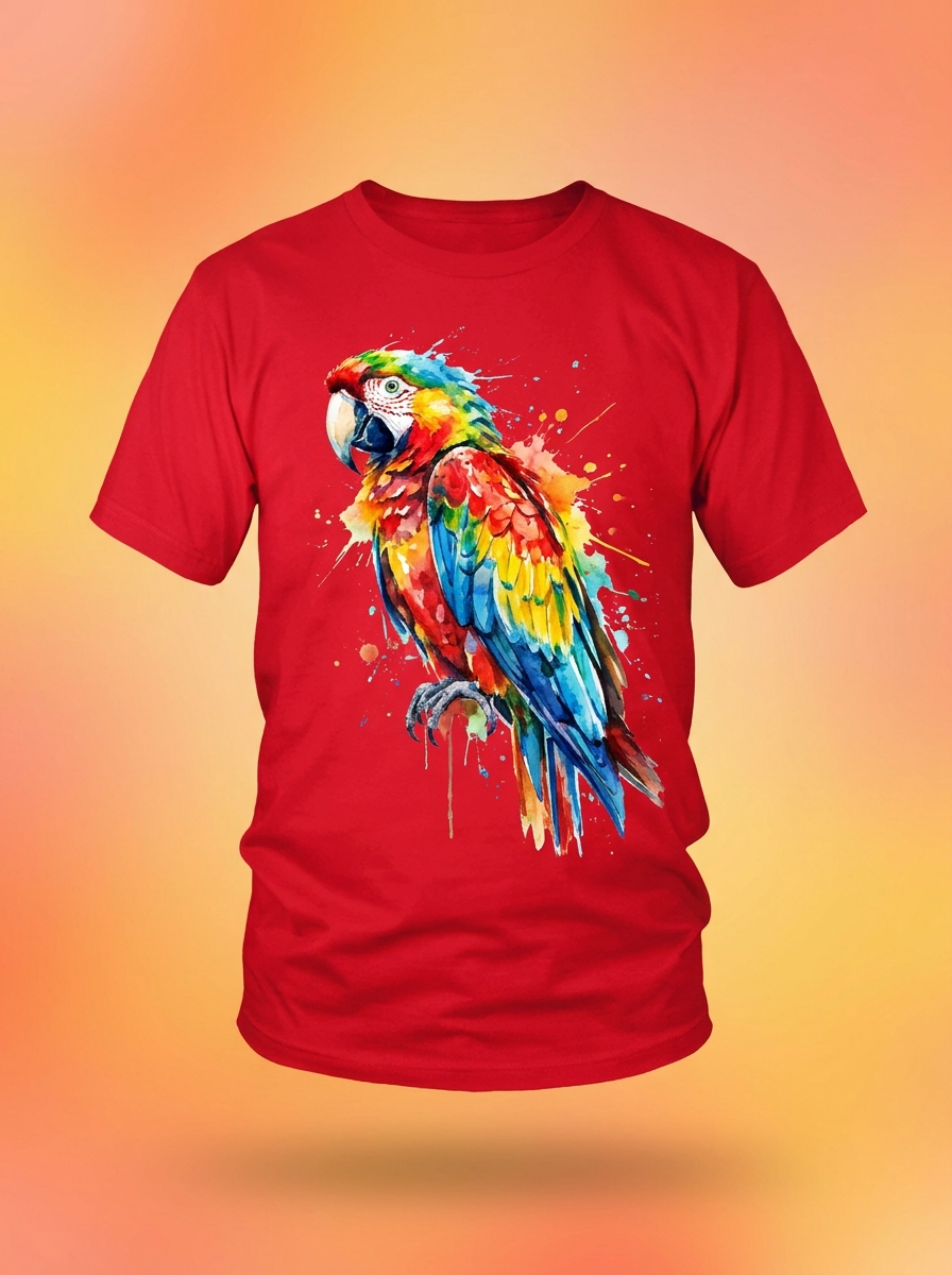 Camiseta Roja Guacamaya Tropical
