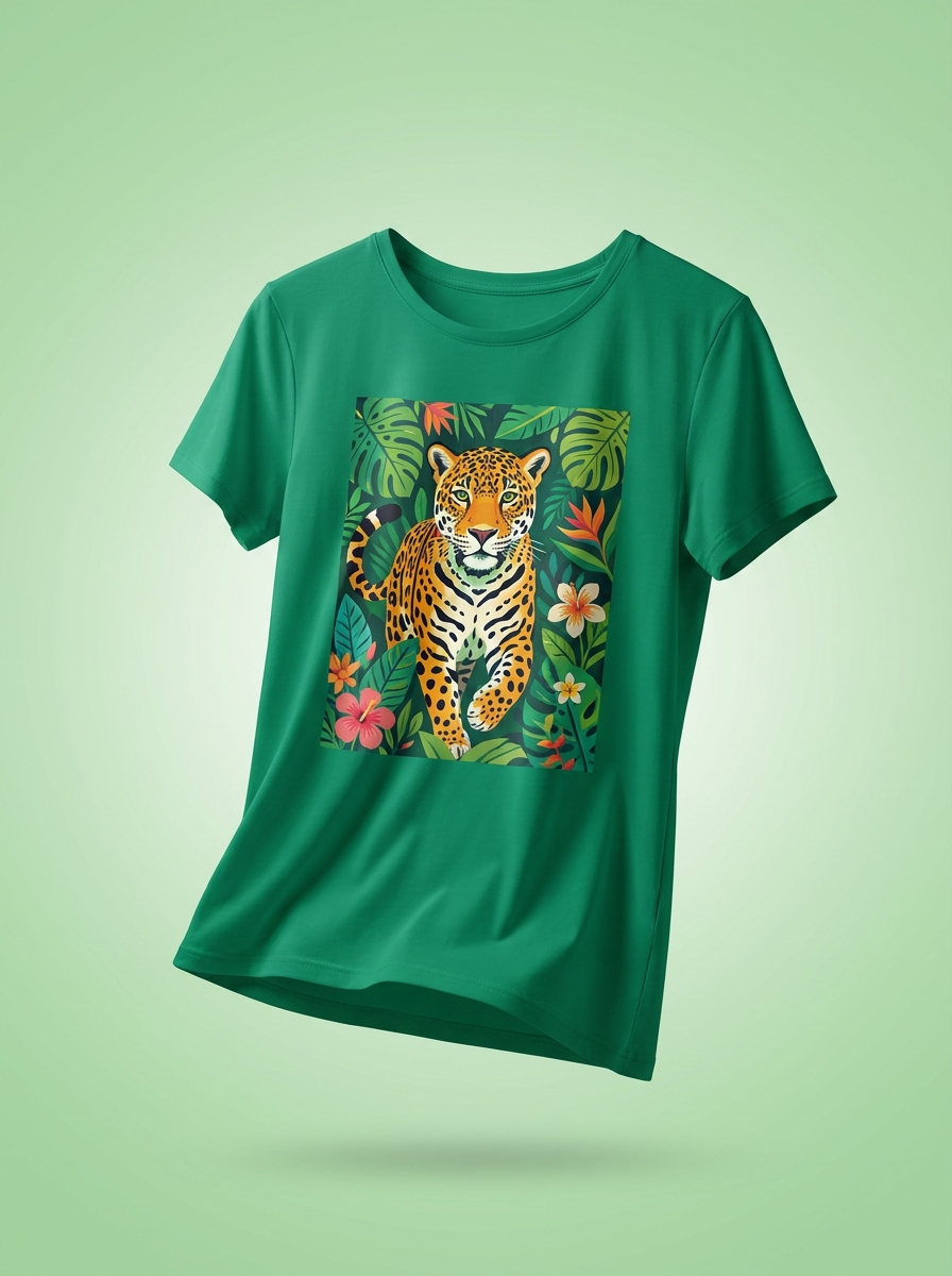 Camiseta Verde Jaguar Selvático