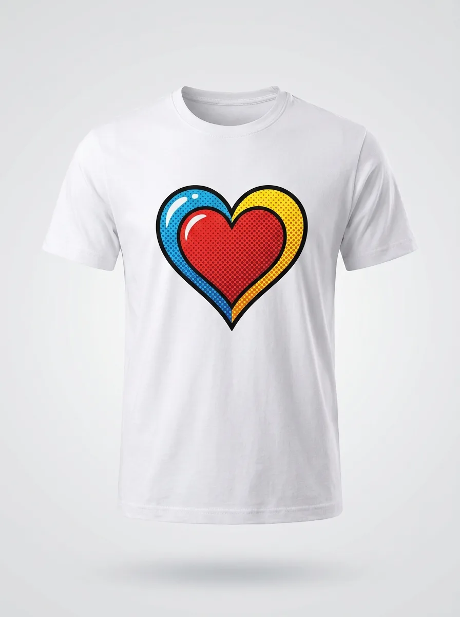 Camiseta Blanca Corazón Pop