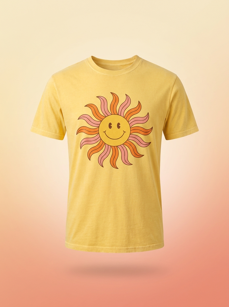 Camiseta Amarilla Sol Retro