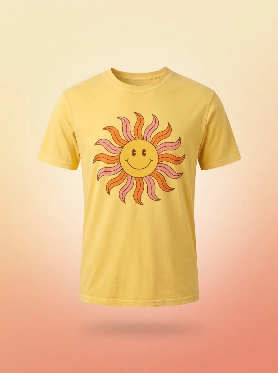 Camiseta Amarilla Sol Retro