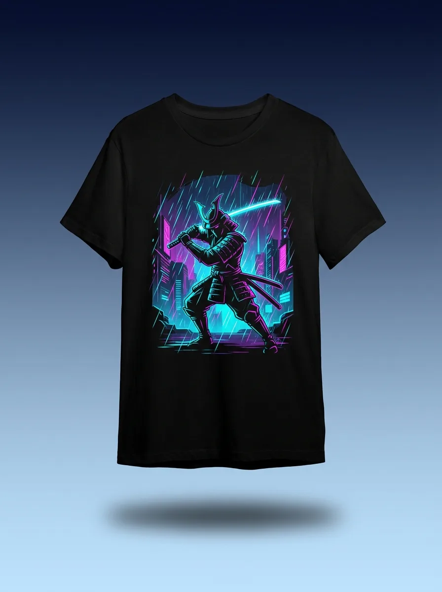 Camiseta Samurái Neón