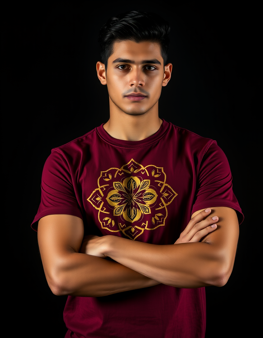 Camiseta Mandala Vino Tinto — Blanco