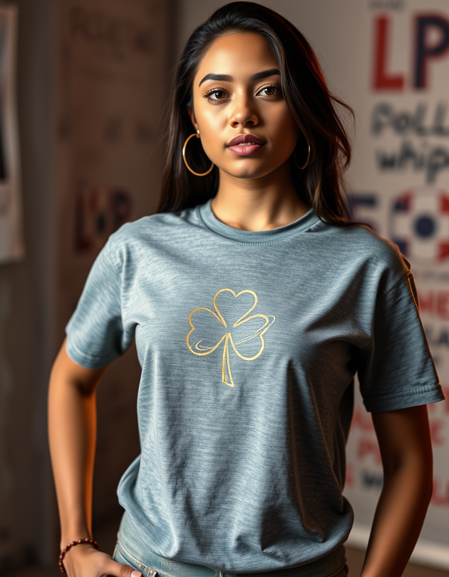 Camiseta Trébol Cósmico Gris — Blanco