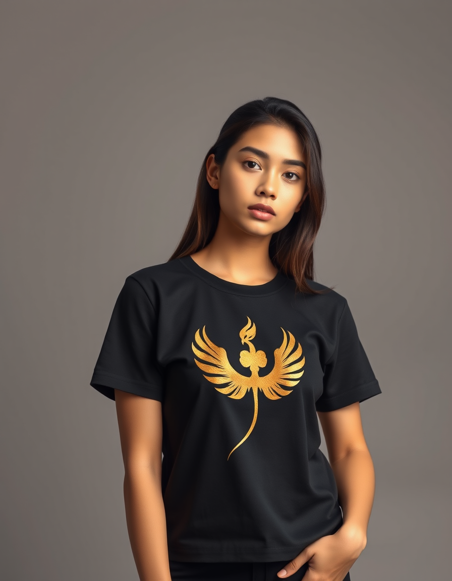 Camiseta Trébol Fénix Negra — Blanco