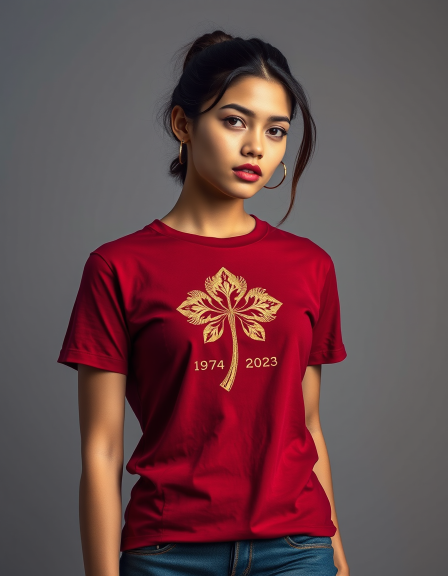 Camiseta Trébol Floral Roja