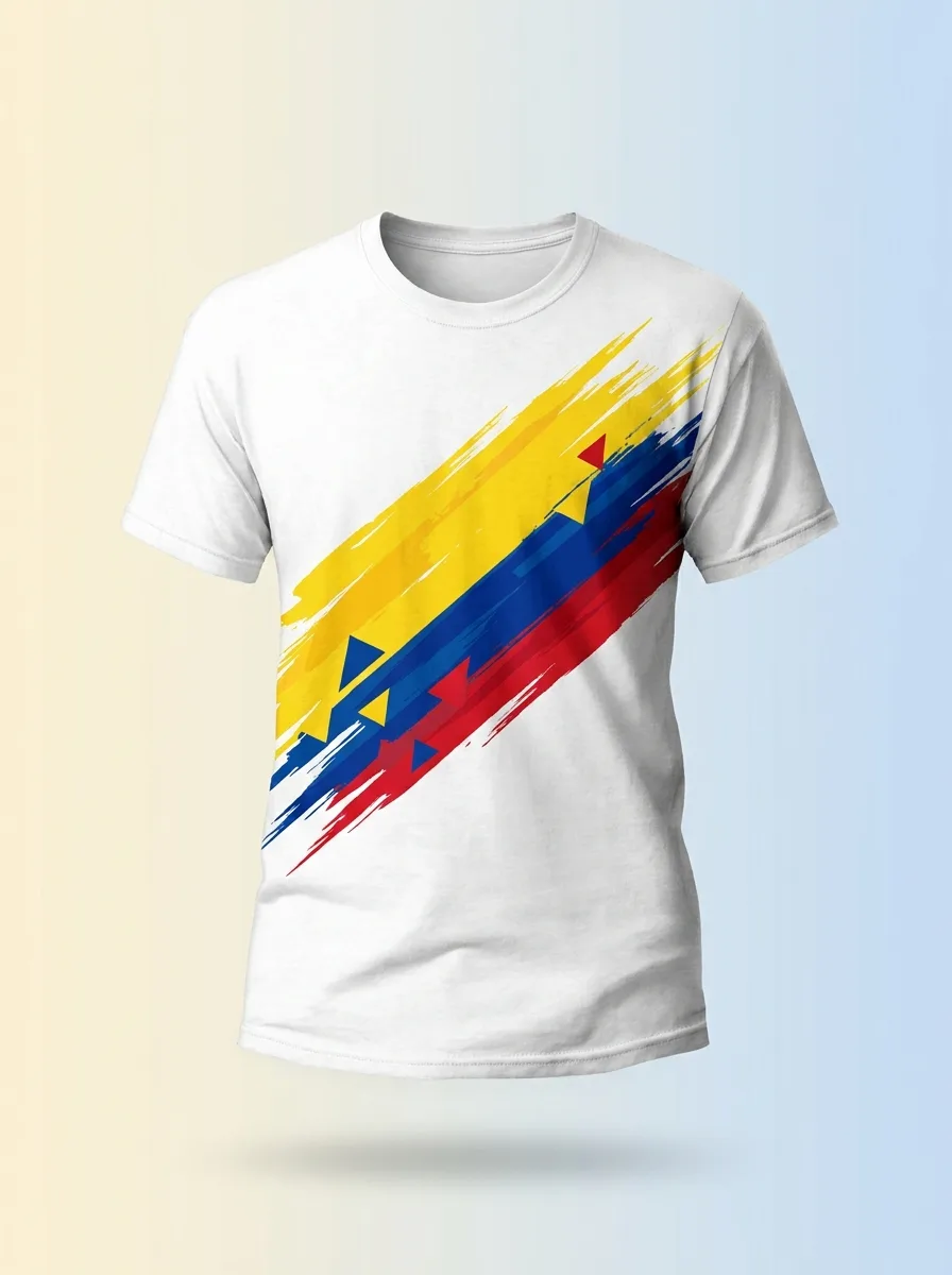 Camiseta Tricolor Abstracta