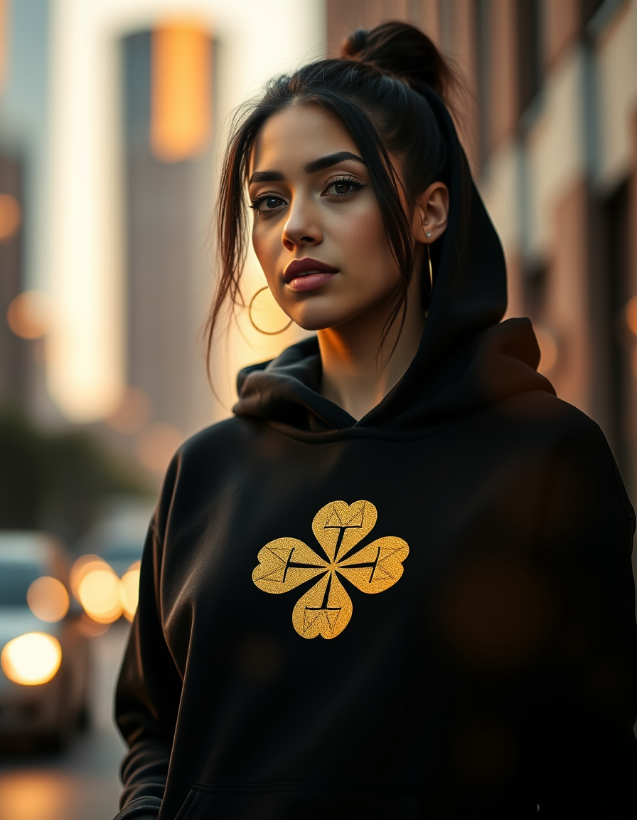 Hoodie Trébol Geo — Blanco