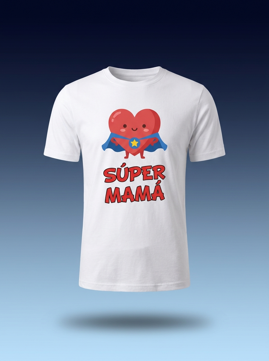 Camiseta Súper Mamá — Blanco