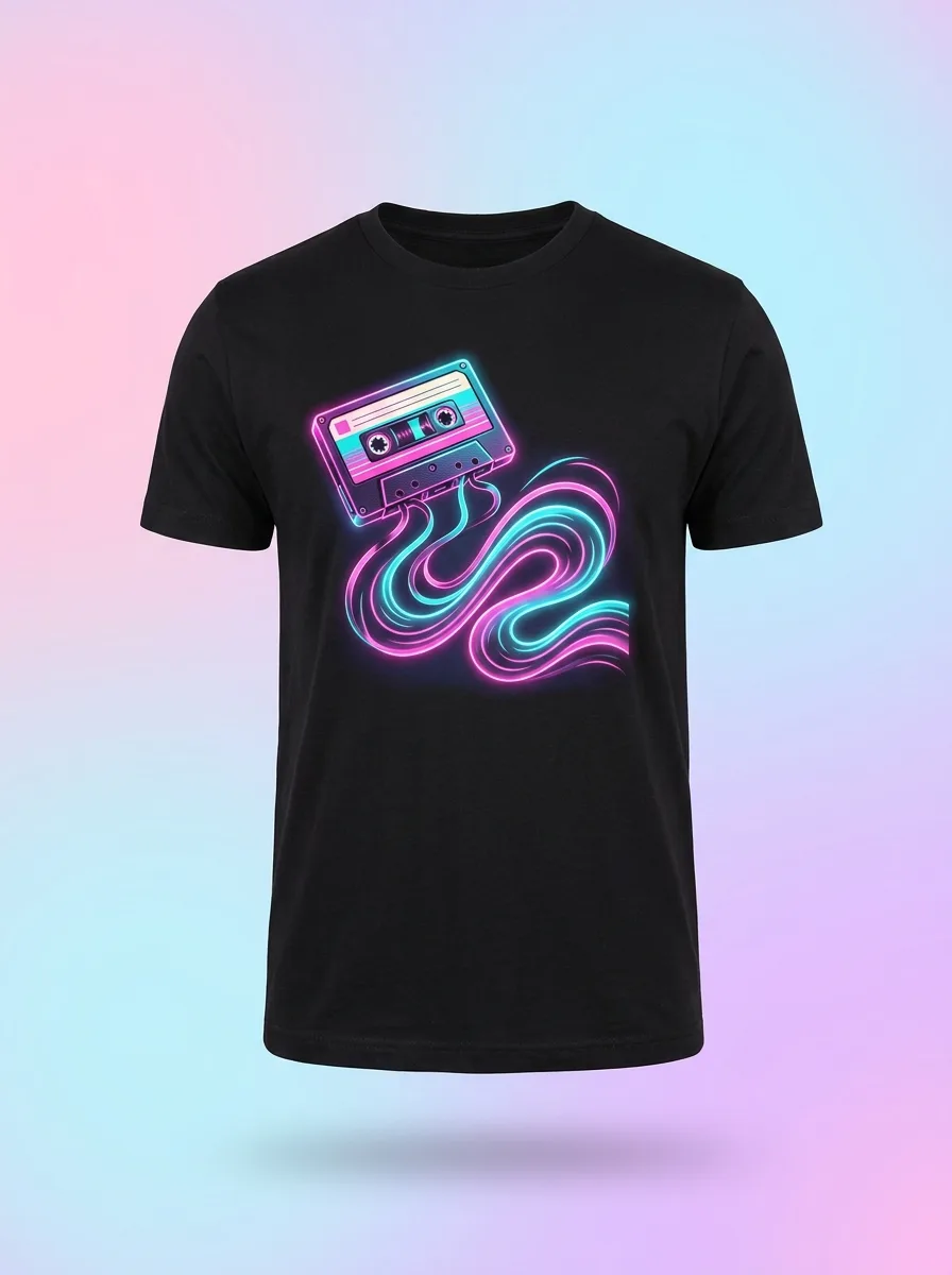 Camiseta Cassette Neón