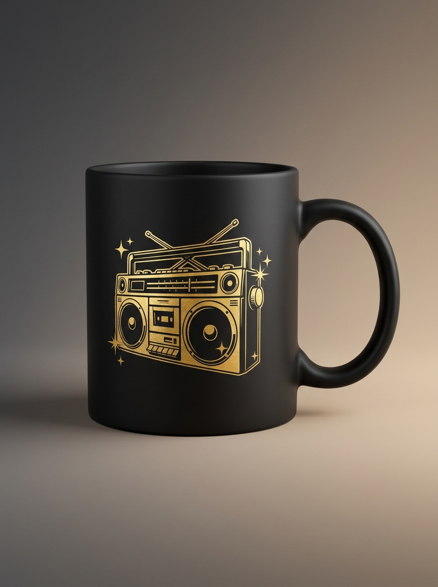 Mug Boombox Dorada