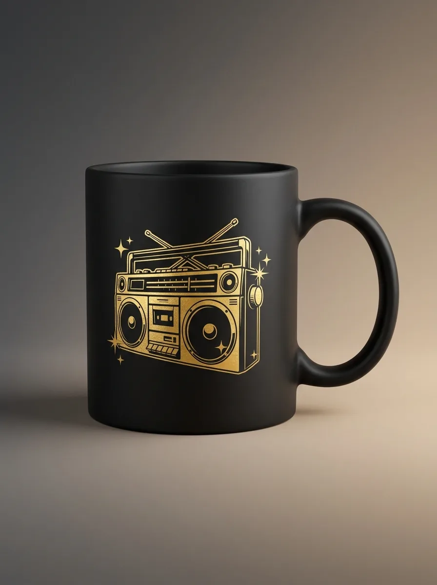 Mug Boombox Dorada