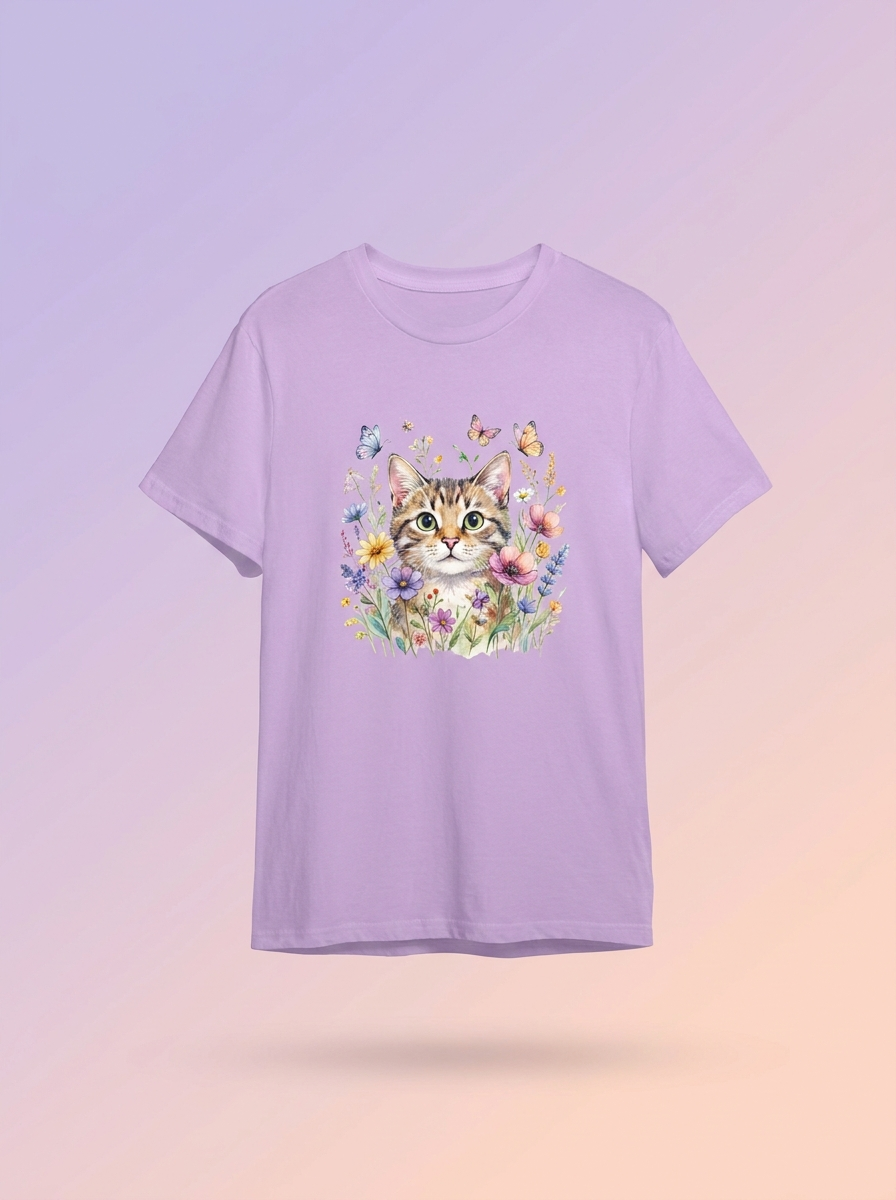 Camiseta Gato Acuarela
