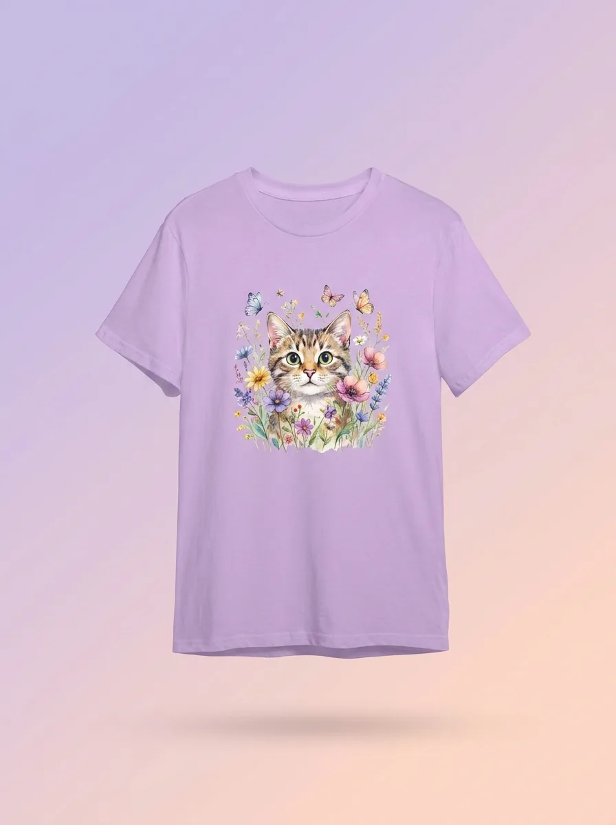 Camiseta Gato Acuarela