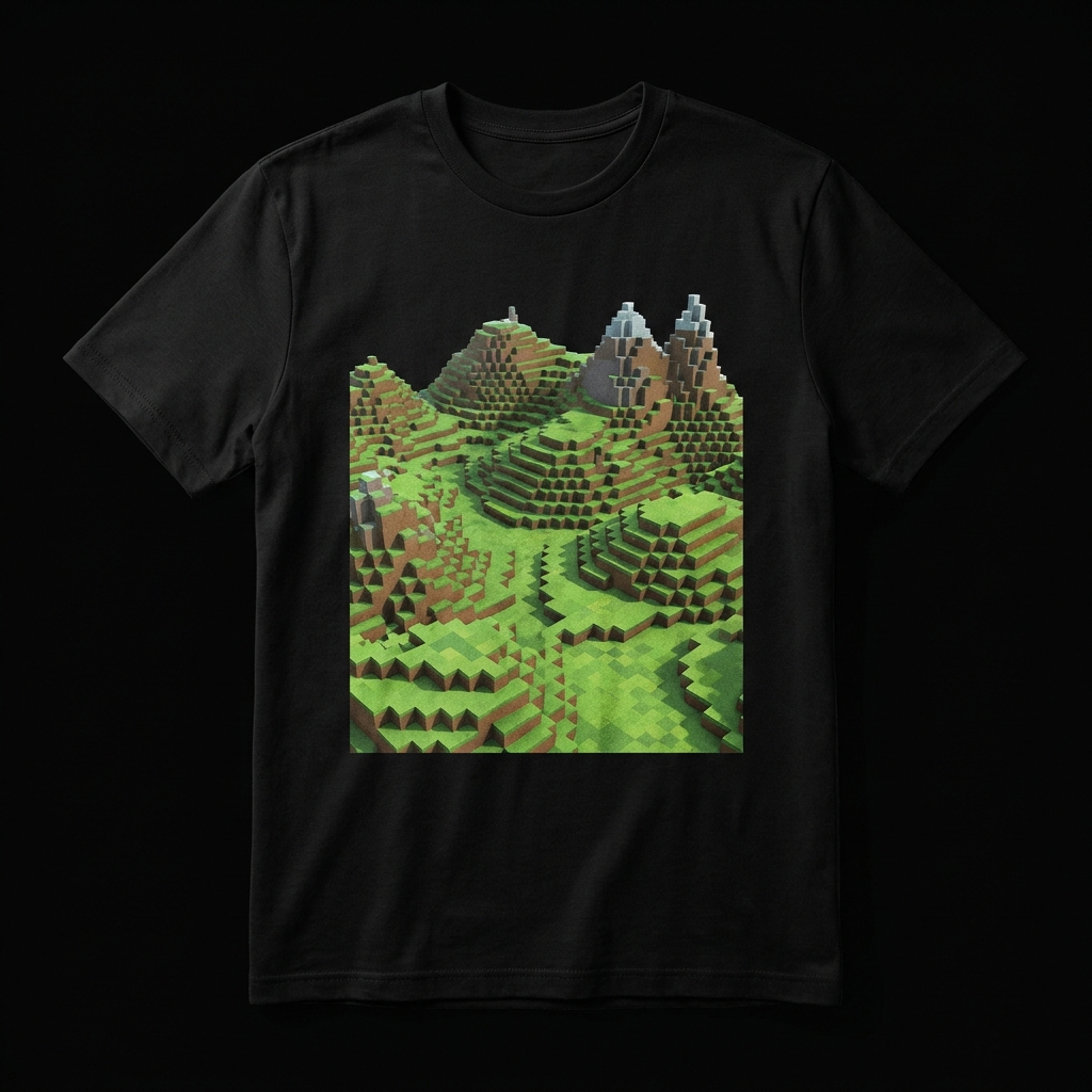 Camiseta Mundos de Bloques — Voxel