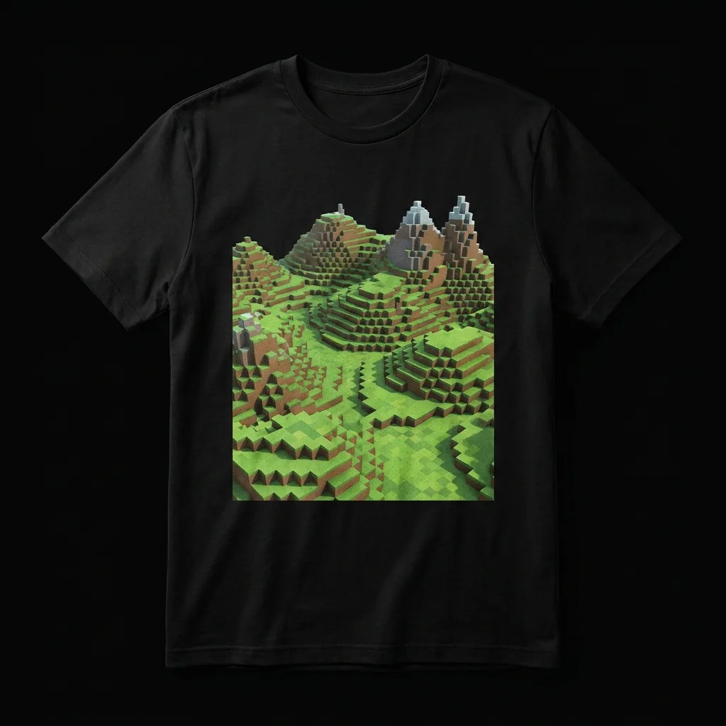 Camiseta Mundos de Bloques — Voxel