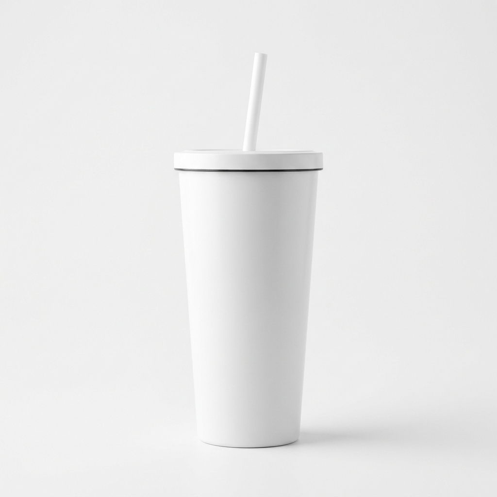 Vaso térmico personalizado con pitillo