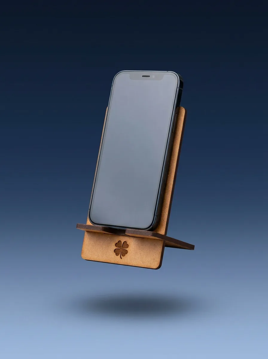 Porta-celular Madera Láser