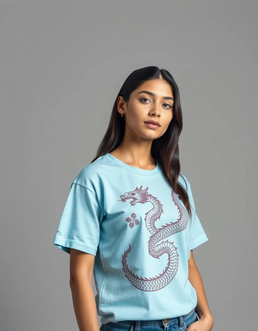 Camiseta Dragón Azul Cielo