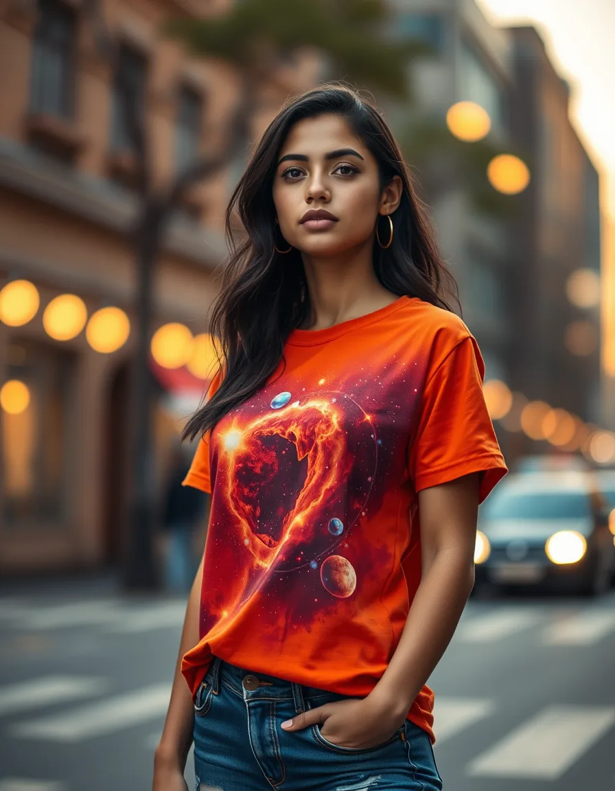 Camiseta Galaxia Naranja
