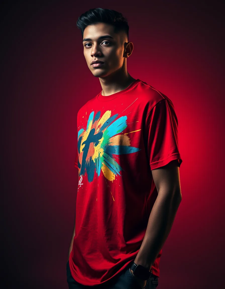 Camiseta Grafiti Roja — Blanco