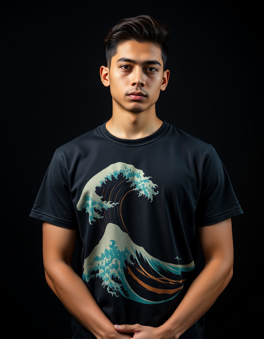 Camiseta Gran Ola Negra — Blanco