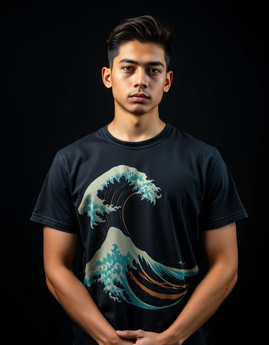 Camiseta Gran Ola Negra — Blanco