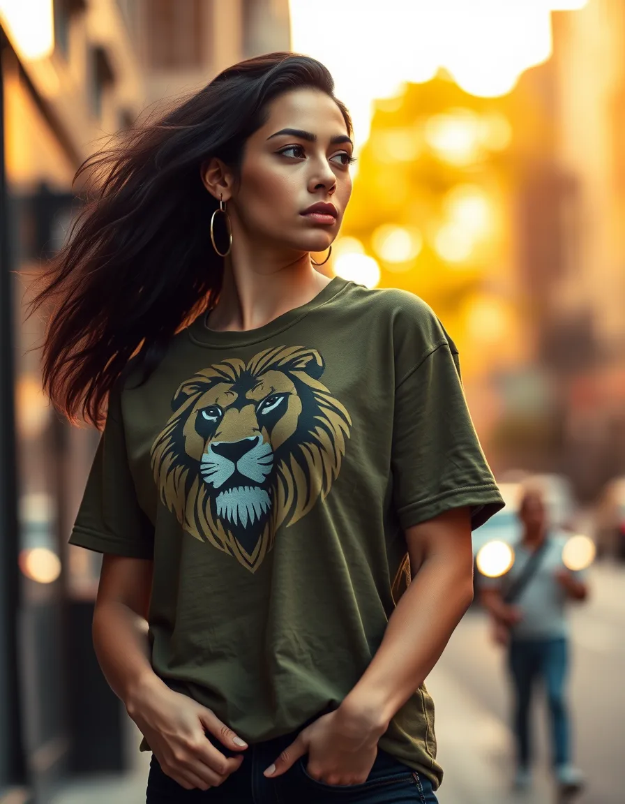 Camiseta León Verde Militar