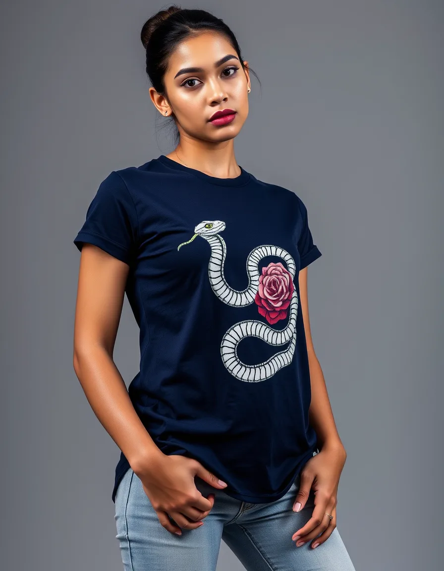 Camiseta Serpiente Azul Marino