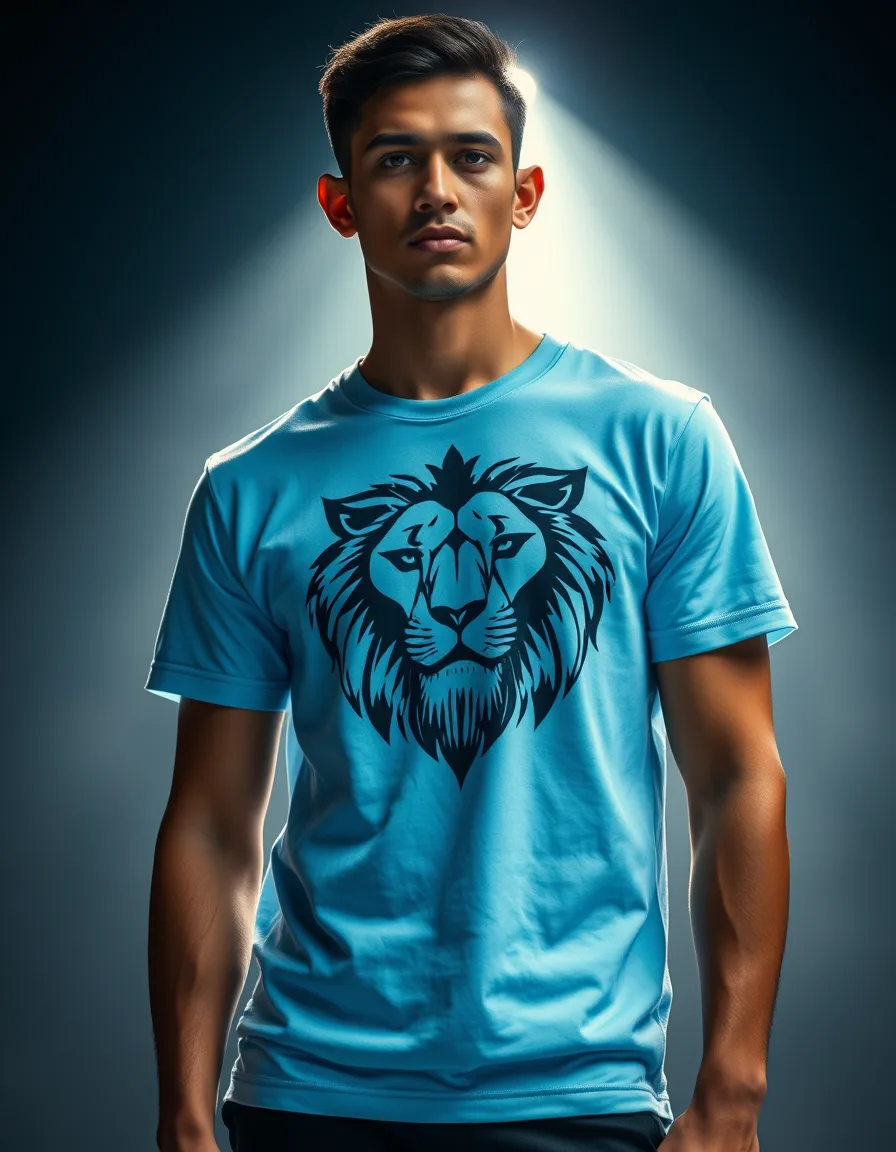 Camiseta Signature León Azul Cielo
