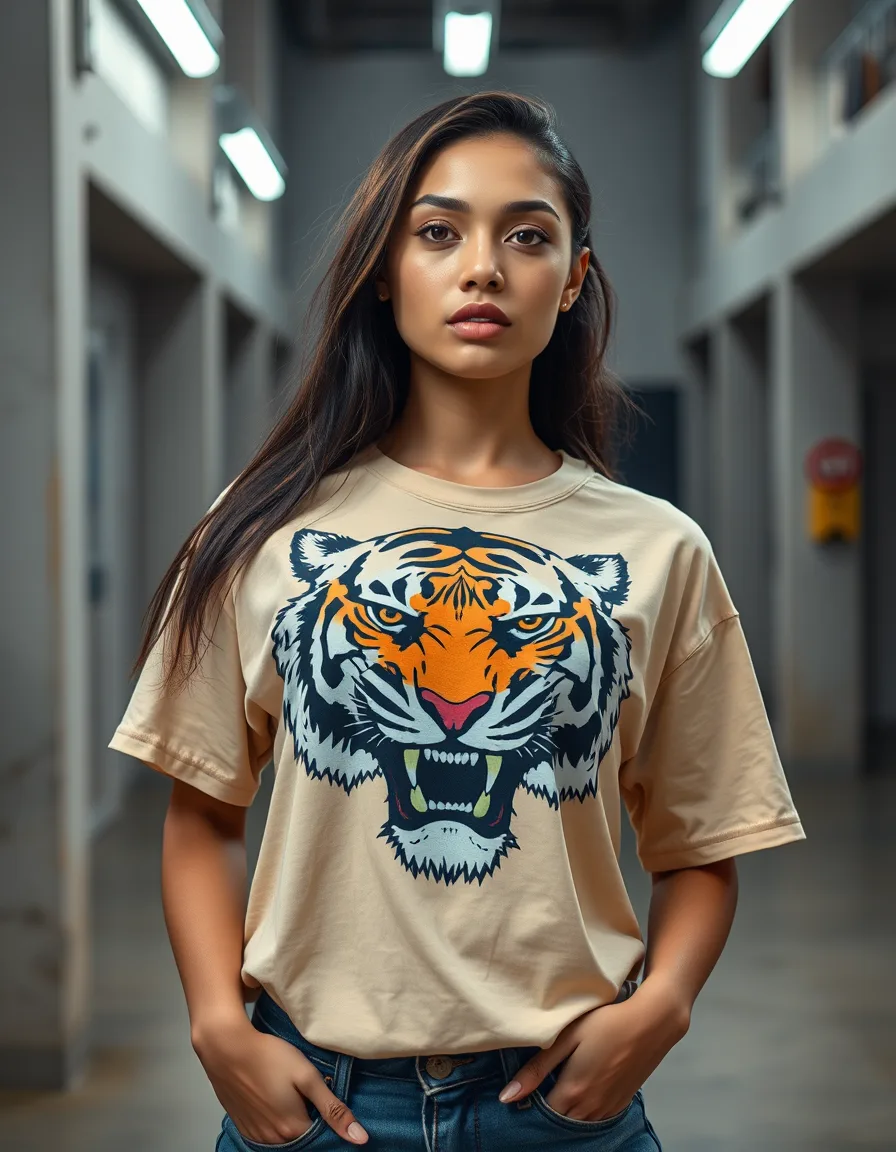 Camiseta Signature Tigre Beige