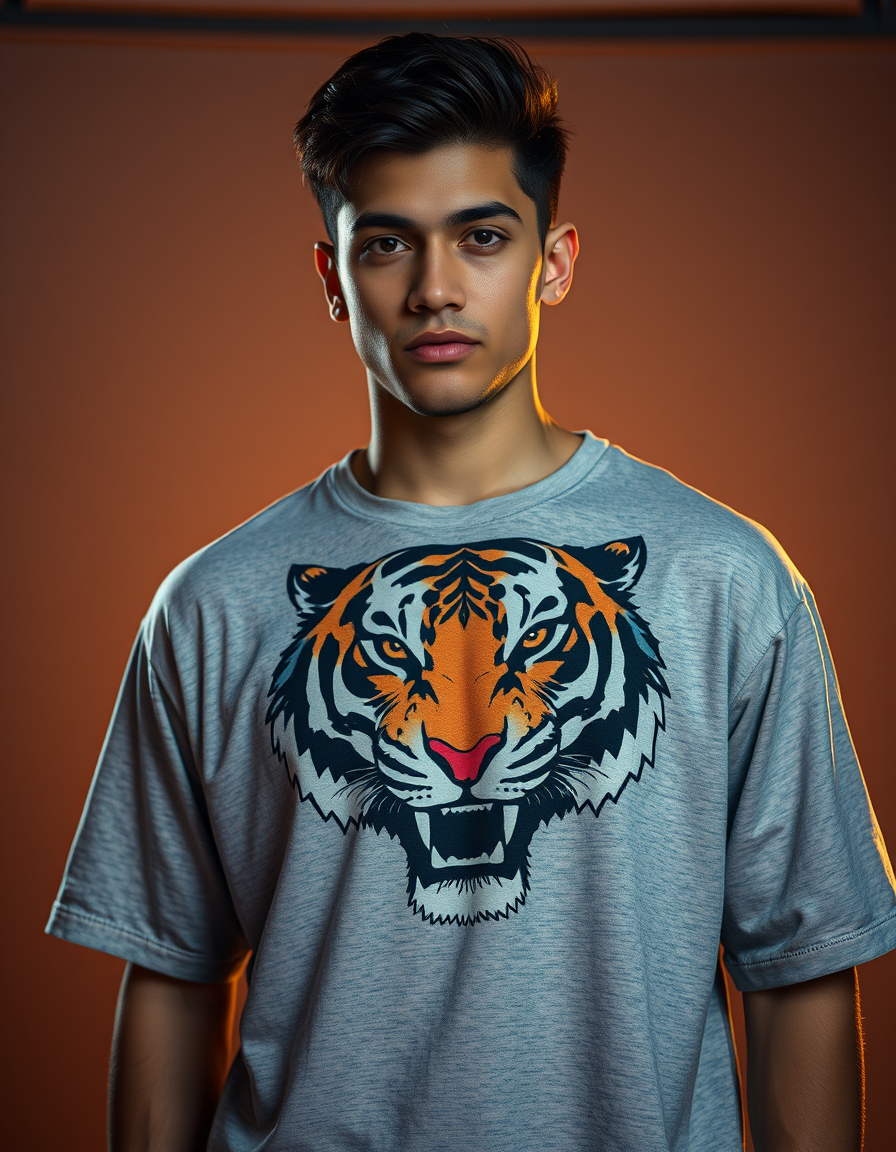 Camiseta Tigre Gris — Blanco