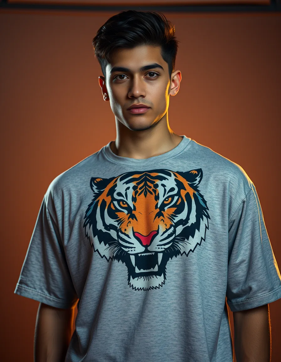 Camiseta Tigre Gris — Blanco