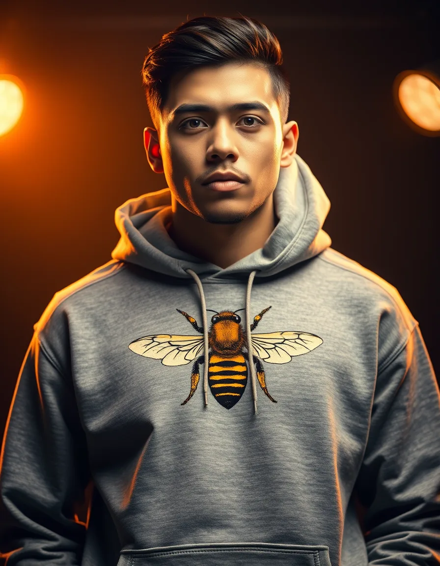 Hoodie Abeja Gris — Blanco