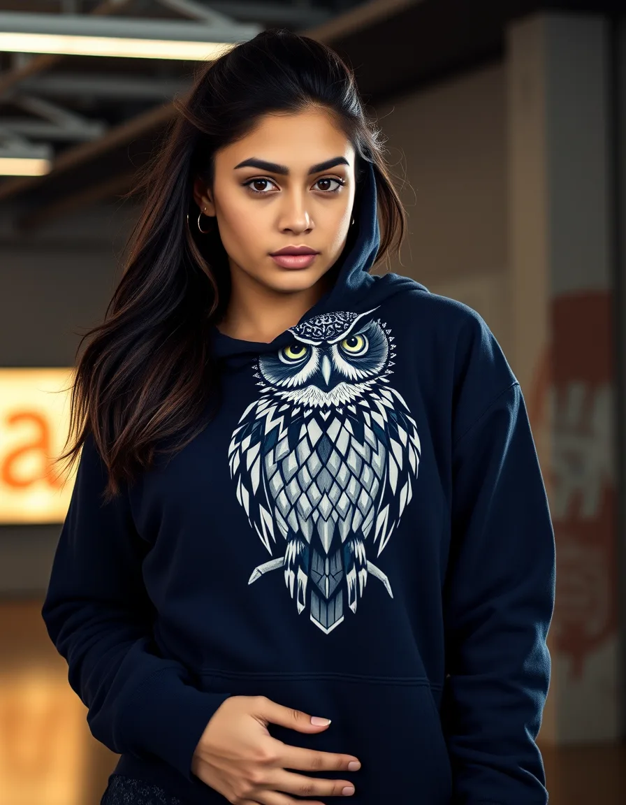 Hoodie Búho Azul Marino