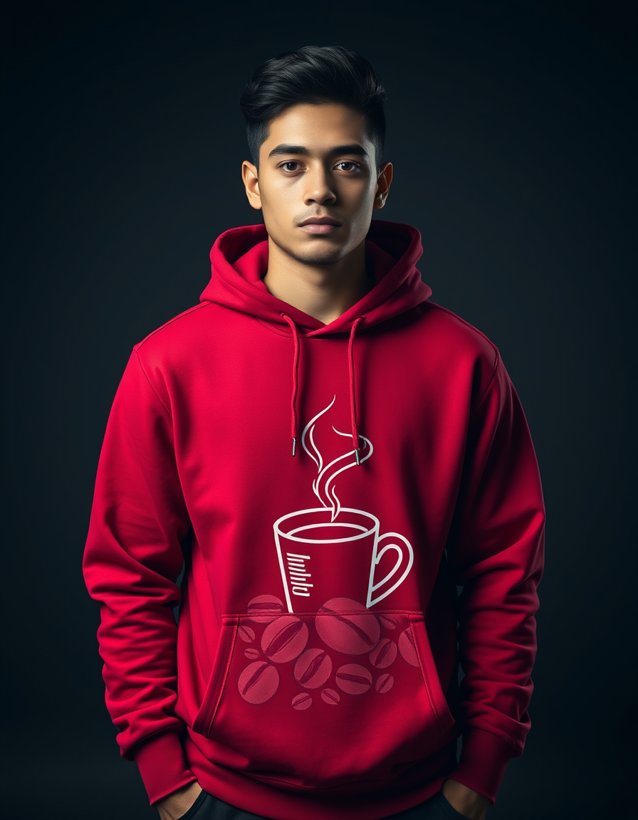 Hoodie Café Roja — Blanco