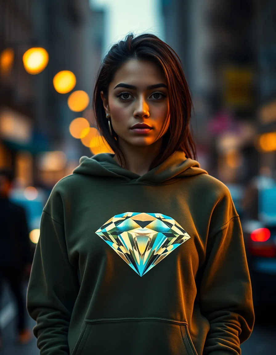Hoodie Diamante Verde Militar